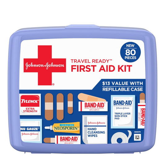 Johnson & Johnson Travel Ready First Aid Kit 80 Pc First Aid Pasteur Pharmacy