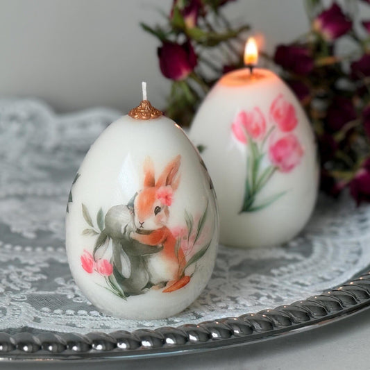1 pc Easter Bunny Candle - Spring Rabbit Egg Decor - Easter Decorations gift Christmas Decoration Fragrant Nest