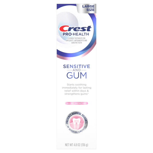 Crest Toothpaste, Sensitive And Gum, All Day Protection, Large Size Toothpaste Pasteur Pharmacy