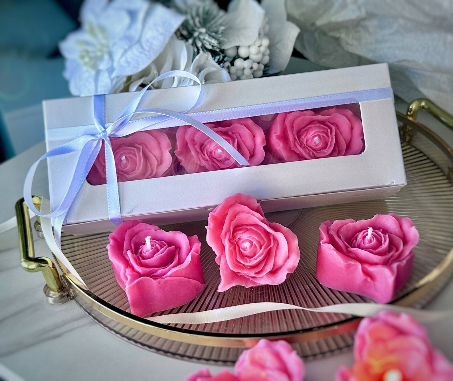 Heart Rose Candle Gift Set: Happy Mothers day | Valentine's Day Gifts home decor Christmas Decoration Fragrant Nest