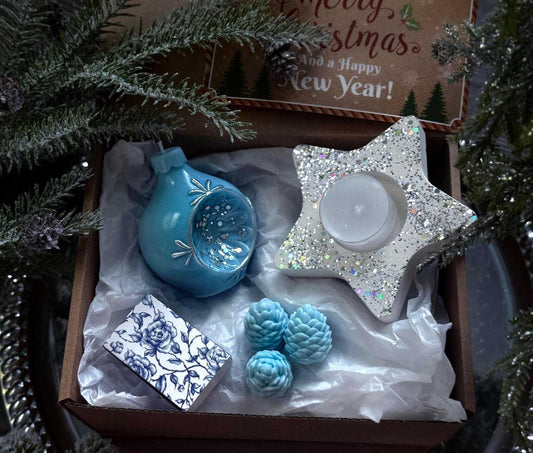 Vintage Style Christmas Candle Gift Set: Handmade Holiday Decor | Festive hostess winter gift Christmas Decoration Fragrant Nest