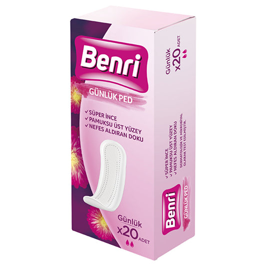 Serviettes hygiéniques quotidiennes Benri, paquet de 20 - Solution d'hygiène super absorbante