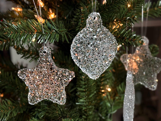 Sparkling Resin Christmas Tree Ornament: Frosted Winter Decor, Jewlery Ornament Christmas Decoration Fragrant Nest