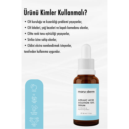 Suero iluminador para la piel con ácido azelaico al 10 % - 30 ml | Maruderm