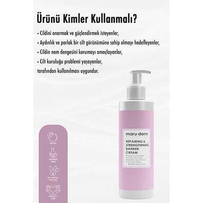 Crema facial reparadora y fortalecedora con ceramidas Maruderm 200 ml