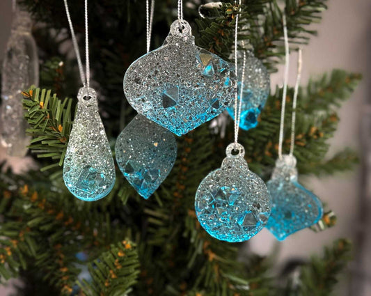 Sparkling Resin Christmas Tree Ornaments: Winter Sparkle Collection Christmas Decoration Fragrant Nest