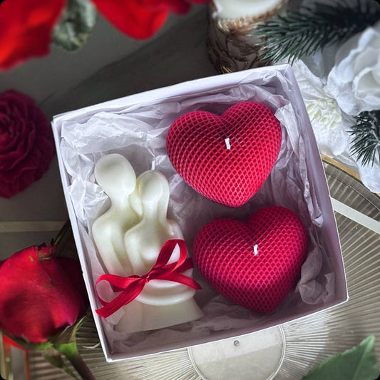 Floral Candle Gift Set for Her | Valentine's Day Gifts | Beeswax Soy Candles | Handmade Aesthetic Hygge Gift Box Christmas Decoration Fragrant Nest
