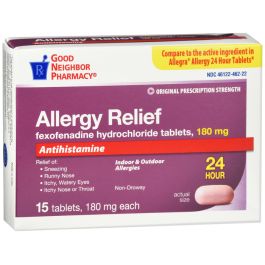 Gnp Fexofenadine Hcl 180mg Tab 15ct Medicine & Drugs Pasteur Pharmacy