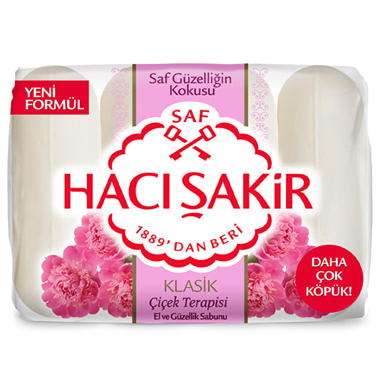 Savon traditionnel turc Hacı Şakir Thérapie aux fleurs classique 4 x 70 g