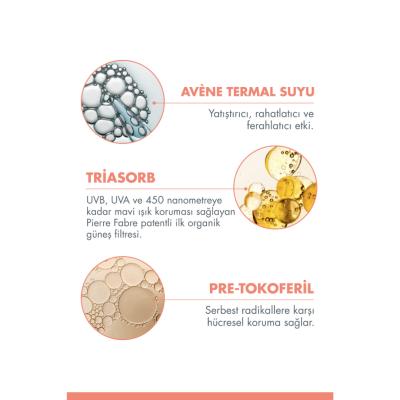 Crema solar sin perfume Avène para piel seca SPF50+ - Resistente al agua e hidratante