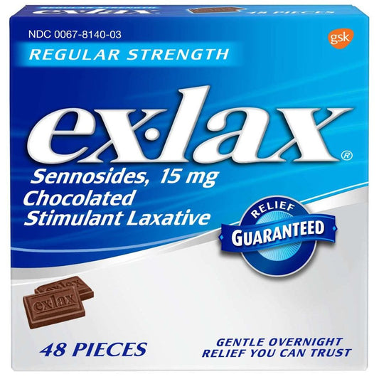 Ex-Lax Regular Strength Chocolate Stimulant Laxative Health & Beauty Pasteur Pharmacy