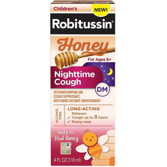 Robitussin Children's Honey Nighttime Cough DM 4 Oz Respiratory Care Pasteur Pharmacy