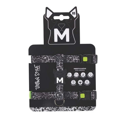 Harnais pour chien M-Pets Urbanstyle Active Noir & Blanc XS