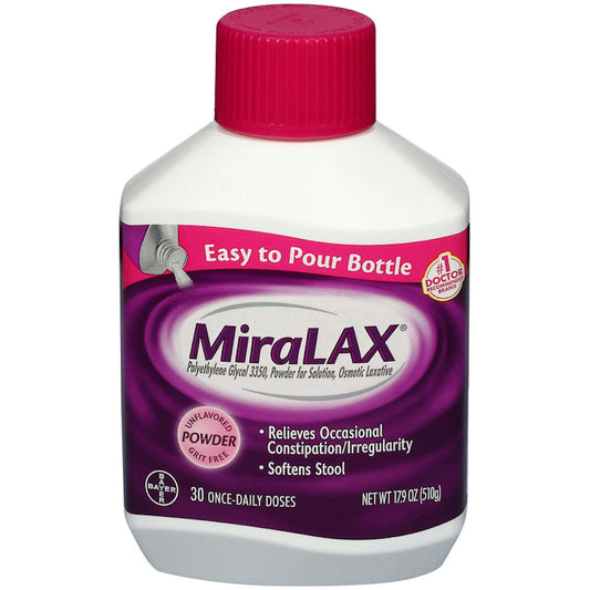 MiraLAX Laxative, Osmotic, Powder For Solution, Polyethylene Glycol 3350, Unflavored Health & Beauty Pasteur Pharmacy