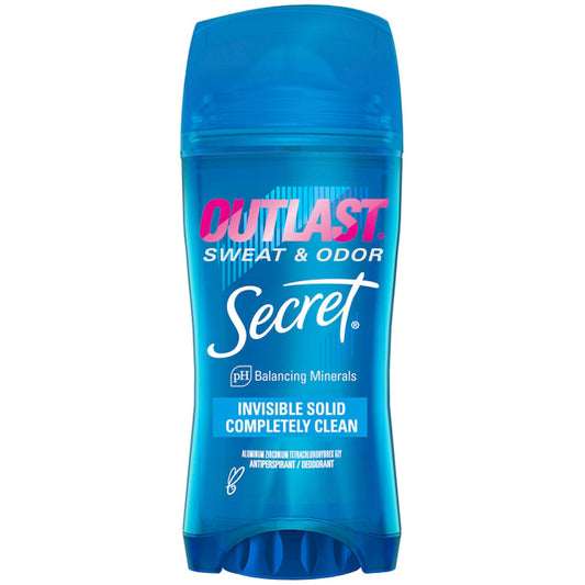 Secret Outlast Sweat & Odor Invisible Solid Antiperspirant Deodorant - Completely Clean, 2.6 Oz Deodorant Pasteur Pharmacy