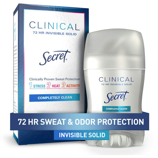 Secret Clinical Strength Completely Clean Invisible Solid Antiperspirant & Deodorant Deodorant Pasteur Pharmacy