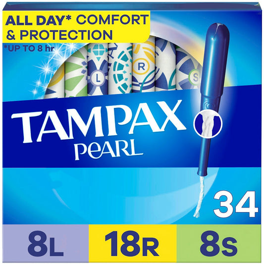 Tampax Pearl Tampons, Light/Regular/Super Absorbency With LeakGuard Braid, Triple Pack, Unscented Tampons Pasteur Pharmacy