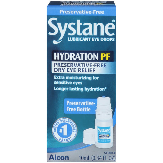 Systane Lubricant Eye Drops, Hydration PF 0.34 Fl Oz Eye Drops & Lubricants Pasteur Pharmacy