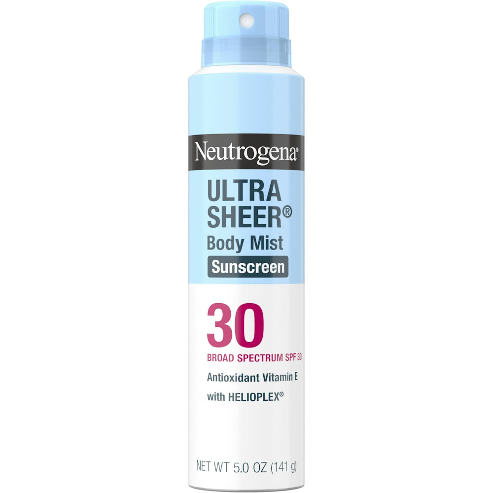 Neutrogena Ultra Sheer Body Mist Sunscreen Spray, Broad Spectrum SPF 30 5 oz Sunscreen Pasteur Pharmacy