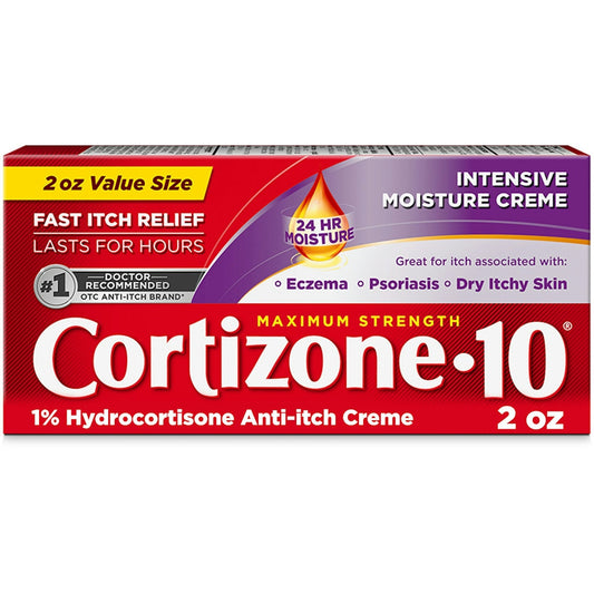 Cortizone-10 Intensive Moisture Anti-Itch Creme, Maximum Strength, 2 oz Medicine & Drugs Pasteur Pharmacy