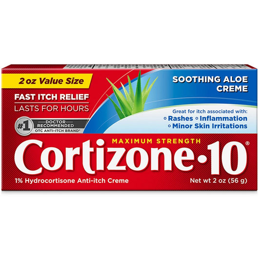 Cortizone 10 Maximum Strength Soothing Aloe Anti-Itch Cream, 1% Hydrocortisone, 2 Oz Medicine & Drugs Pasteur Pharmacy