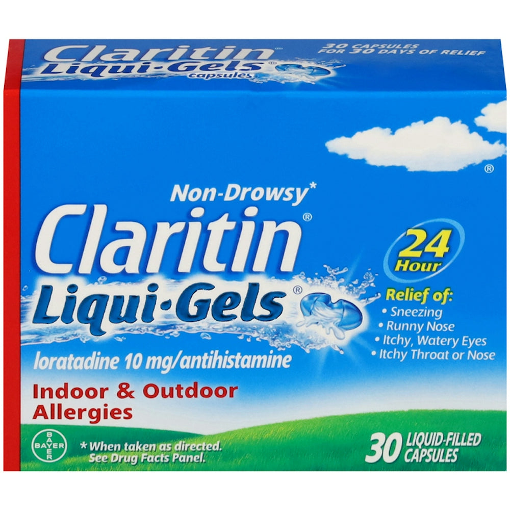 Claritin Liqui Gels Capsules 10 Mg Non Drowsy Indoor & Outdoor Allergies Relief Medicine & Drugs Pasteur Pharmacy