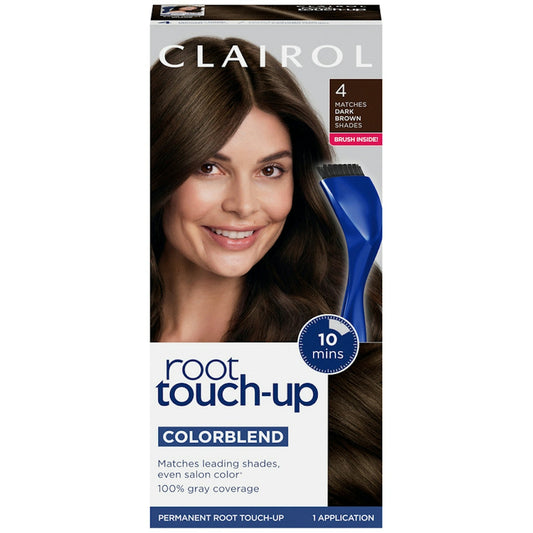 Clairol Nice 'n Easy Root Touch-Up Permanent Hair Color - 4 Dark Brown Kit Hair Color Pasteur Pharmacy