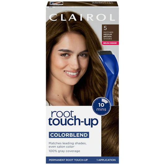 Clairol Nice 'N Easy Root Touch-Up Permanent Hair Color, 005 Medium Brown, 1 Kit Hair Color Pasteur Pharmacy