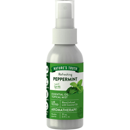 Nature's Truth Essential Oil Topical Mist, Aromatherapy, Peppermint 2.4 Fl Oz Body Oil Pasteur Pharmacy