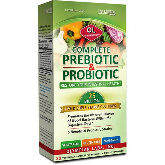 Olympian Labs Complete Prebiotic & Probiotic, 30 Vegetarian Capsules Vitamins & Supplements Pasteur Pharmacy