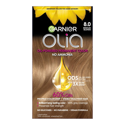 Garnier Olia Oil Powered Permanent Hair Color - 8.0 Medium Blonde Hair Color Pasteur Pharmacy