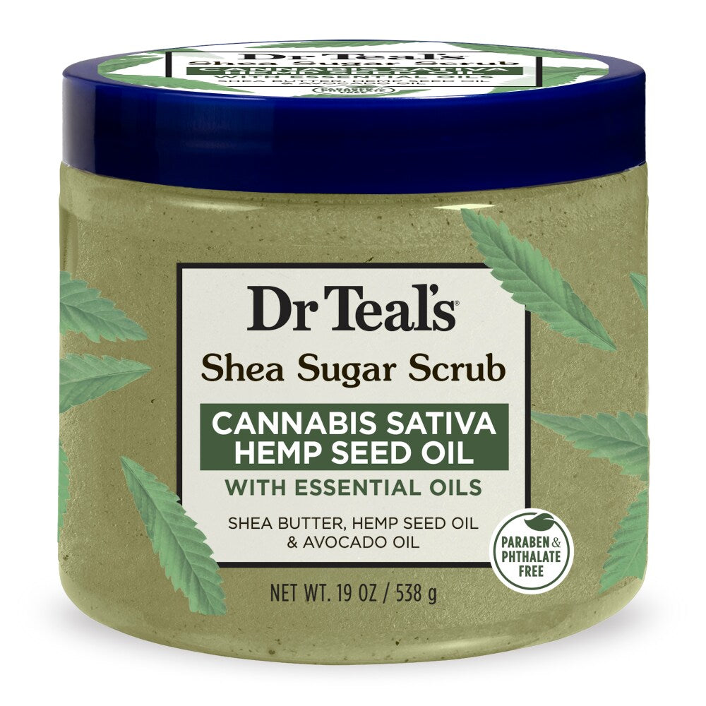 Dr Teal's Cannabis Sativa Hemp Seed Oil Shea Sugar Scrub 19 Oz Body Scrub Pasteur Pharmacy