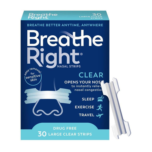 Breathe Right Nasal Strips Clear For Sensitive Skin Large Medicine & Drugs Pasteur Pharmacy