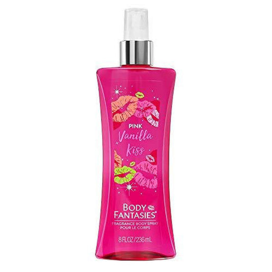 Body Fantasies Signature Pink Vanilla Kiss Fantasy Fragrance Spray 8.0 Oz / 236 Ml Body Mist Pasteur Pharmacy