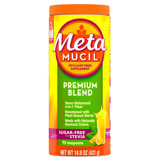 Metamucil Premium Psyllium Stevia Fiber Powder Orange 14.9Oz Health & Beauty Pasteur Pharmacy