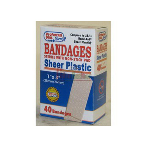 Preferred Pharmacy Preffered Plus Bandages Sheer Plastic 1 Medical Tape & Bandages Pasteur Pharmacy