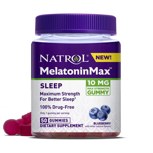 Natrol Melatonin Max, Sleep, 10 Mg, Gummies, Blueberry Vitamins & Supplements Pasteur Pharmacy