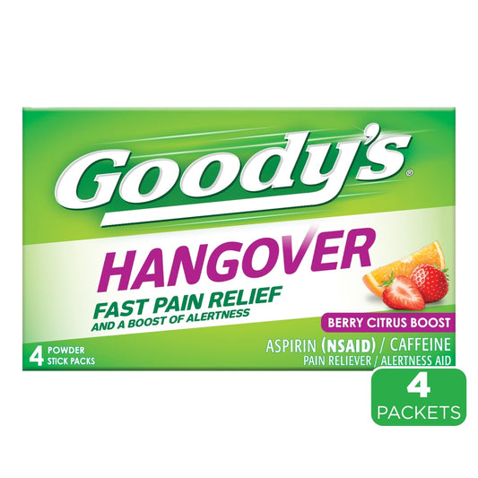 Goody's Hangover Aspirin Fast Pain Relief Powder Stick Packs, Berry Citrus Boost Personal Care Pasteur Pharmacy