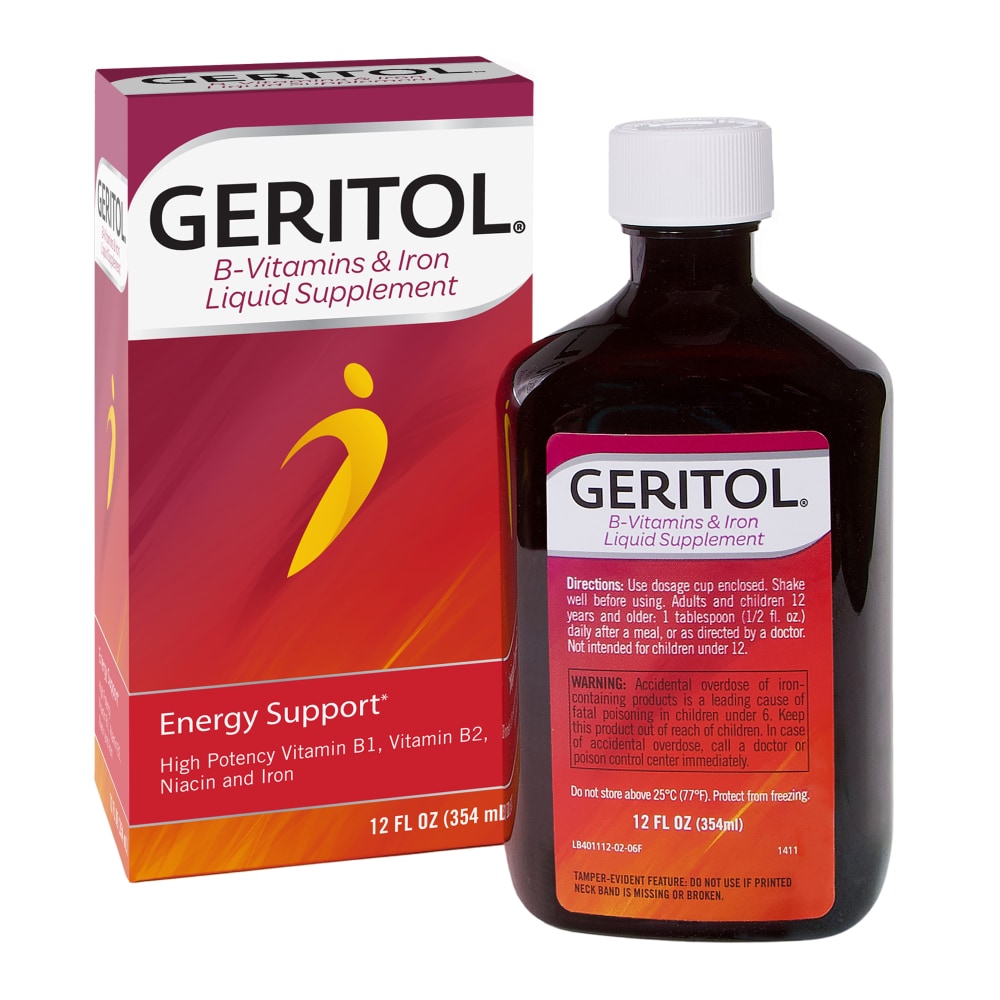 Geritol Liquid Vitamin And Iron Energy Support Supplement Vitamins & Supplements Pasteur Pharmacy
