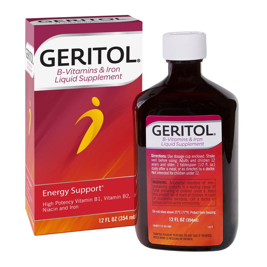 Geritol Liquid Vitamin And Iron Energy Support Supplement Vitamins & Supplements Pasteur Pharmacy