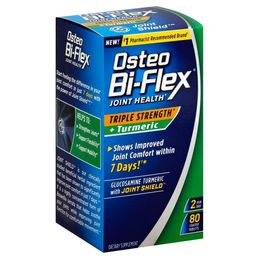 Osteo Bi-Flex Joint Health, Triple Strength + Turmeric, 80 Coated Tablets Vitamins & Supplements Pasteur Pharmacy