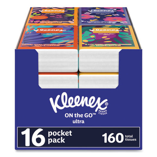 Kleenex On The Go Packs Facial Tissues, 3-Ply, White, 16 x 10 ct Facial Tissues Pasteur Pharmacy