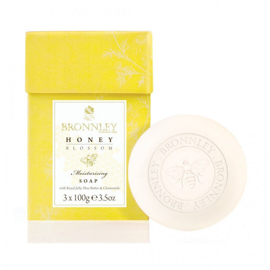 Honey Blossom Box Of 3 Soaps By Bronnley (100gea Soap Box) Soap & Lotion Dispensers Pasteur Pharmacy