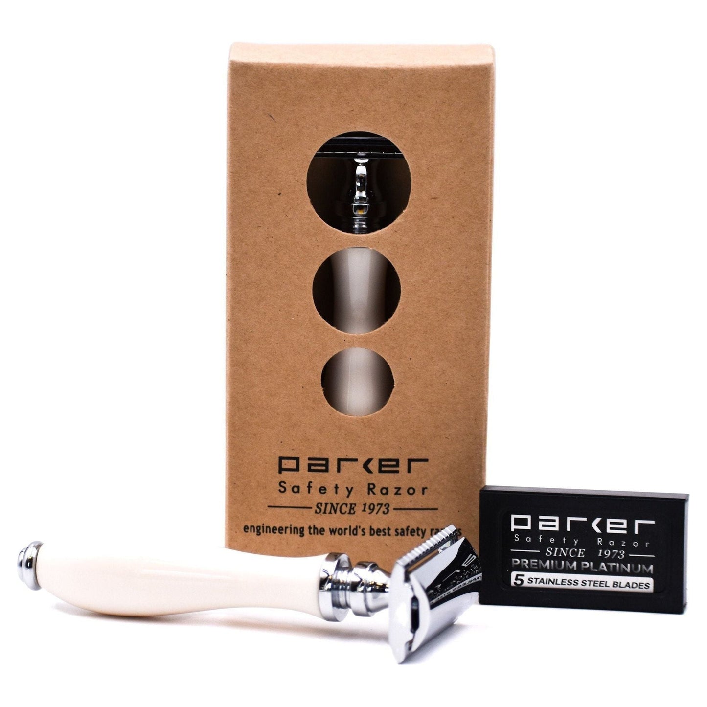 Parker 111W White Resin Handle Safety Razor Safety Razor Pasteur Pharmacy