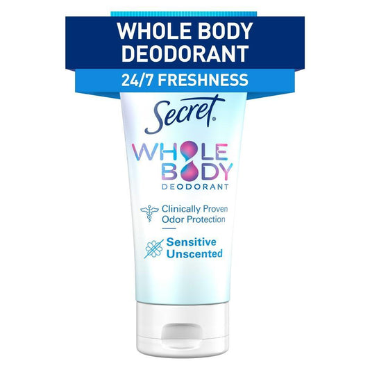 Secret Whole Body Aluminum Free Deodorant Clear Cream - Unscented - 3.0oz Deodorant Pasteur Pharmacy
