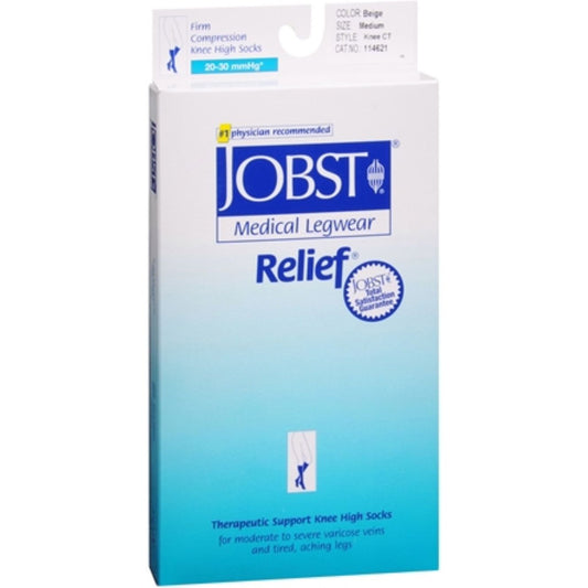 Jobst Relief Knee High 20-30 mmHg Compression Socks, Closed Toe, Beige, Medium Supports & Braces Pasteur Pharmacy