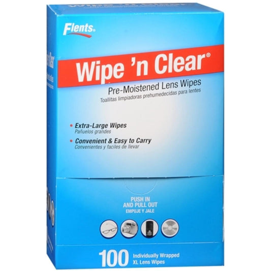 Wipe 'N Clear Lens Cleaning Wipes with Desktop Dispenser – 100 Count Vision Care Pasteur Pharmacy
