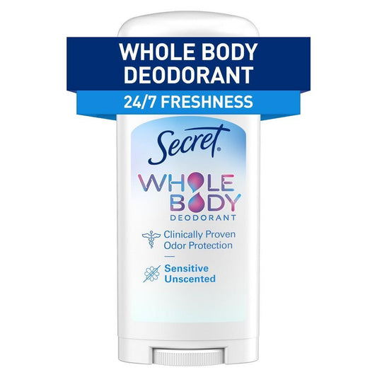 Secret Whole Body Stick Aluminum Free Deodorant For Women - Unscented - 2.4oz Deodorant Pasteur Pharmacy