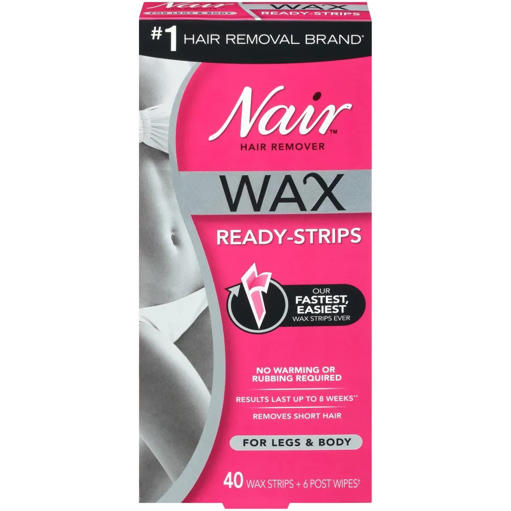 Nair Wax Ready Strips Hair Remover For Legs & Body Hair Removal Pasteur Pharmacy
