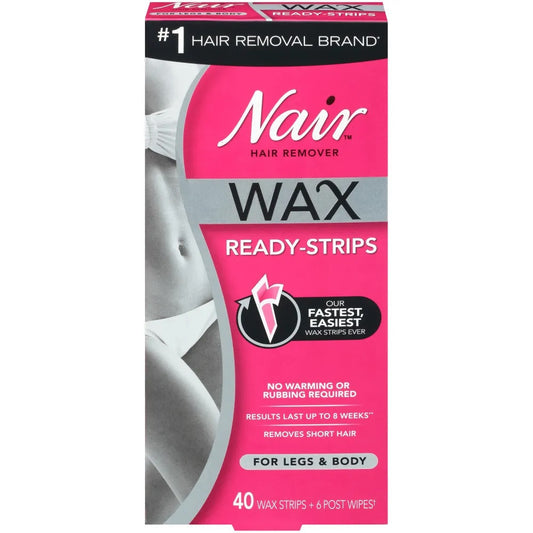 Nair Wax Ready Strips Hair Remover For Legs & Body Hair Removal Pasteur Pharmacy